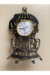 Antika Şömine Saati Pirinç Saat Pilli Saat Sorunsuz