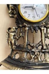 Antika Şömine Saati Pirinç Saat Pilli Saat Sorunsuz