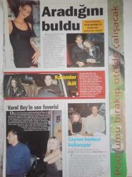 Siesta Haftalık Aktüalite Sinema Tiyatro Müzik ve Magazin Dergisi - Yeşim Palanduz - Sertaç Boztepe - Ömer Kızıl - Gökçe Yanardağ - Varol Kaynar - Pelin Akat - Ceylan - Bekir Aksoy - Seda Sayan - Tuncay Kıratlı - Türkan Şoray - Aradığını Buldu - Kalender İkili fotoğraf ve haberi - Dergi Tam Değildir Sadece 2 Sayfası Mevcuttur - Dergi Kapağı Yoktur
