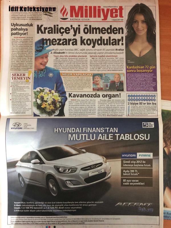 Milliyet Gazetesi 1 Kasım 2011 İLHAN AYVERDİ Yusuf Efe Özkan  