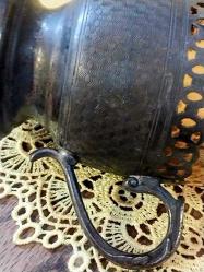 Gümüş veya gümüş kaplama Osmanlı son dönem bardak ve zarfı..