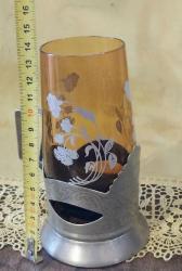 Avrupa Zin Bardak Zarfı, El İşleme Motifli Koleksiyonluk..