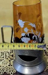 Avrupa Zin Bardak Zarfı, El İşleme Motifli Koleksiyonluk..