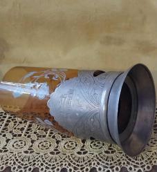 Avrupa Zin Bardak Zarfı, El İşleme Motifli Koleksiyonluk..