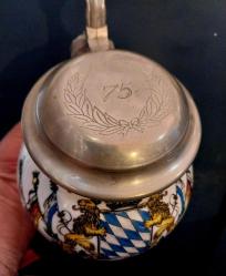 TANKART ALMAN BİRA BARDAĞI. ZİN KAPAK ORİJİNAL PORSELEN TANKART.