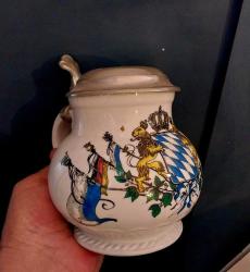 TANKART ALMAN BİRA BARDAĞI. ZİN KAPAK ORİJİNAL PORSELEN TANKART.