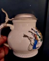 TANKART ALMAN BİRA BARDAĞI. ZİN KAPAK ORİJİNAL PORSELEN TANKART.