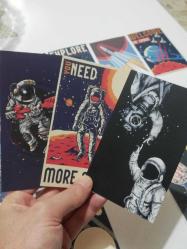 Uzay astronot roket vb tanıtım kart ları mini poster afiş duvar oda süs lemesi kart postal koleksiyon dekor hediye nostalji tasarım süs hobi eğlence vintage aksesuar promosyon reklam Hediyelik dekorluk retro 17 adet kart gönderilecek kullanılmamış yeni ürünler