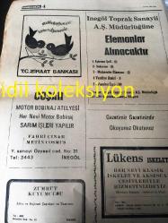 BURSA  BİZİM İNEGÖL  GAZETESİ YEREL TAŞRA BASINI--25 MART 1983--Bilim Teknik'te --Belediye Sarayı Yapılacak --Otomotiv Sanayinde üretim ve Satışları Geçen Yıla Oranla Önemli Artış Gösteriyor ---Marmara Tütün Piyasası  31 Mart 'ta Açılıyor --Dr Ahmet Bakar  Hasta kabulüne  başlamıştır--Bir Genç Kızın Romanı --