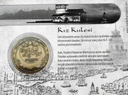 İstanbul Serisi Kız Kulesi Hatıra Madalya ( PLEKSİGLASS SERGİLEME STANDI İLE GÖNDERİLECEKTİR)