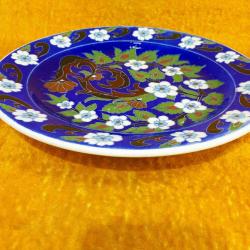 VINTAGE EL BOYAMA ÇİÇEKLER RESİMLİ ATLAS SERAMİK KÜTAHYA ÇİNİ TABAK ÇAP 27 cm , HÂLİYLE