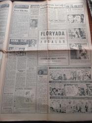 Milliyet Gazetesi - 11 Haziran 1955 - Basketbolda Macarlara Yenildik - Türk Yunan Yugoslav Atletleri Karşı Karşıya - Nicky Hilton'un Yeni Aşkı Terry Moore - Şemsi Günaltay CHP Haysiyet Divanından İstifa Etti - Hilton Oteli Dün Merasimle Açıldı - Casusluk Yapan İki Bulgar Yakalandı - Peyami Safa - Şehir Meclisi Azaları Hilton'a Boykot Yapıyor