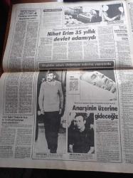 Hürriyet Gazetesi - 20 Temmuz 1980 - Nihat Erim Öldürüldü - Deniz Gezmiş - Mahir - Yılmaz Güney - Oktay Ekşi - Hasan Pulur - Metin Toker - Dallas Dizisi - Moskova Olimpiyat Oyunları - Süleyman Demirel Size Üzüntülü Bir Haber Vereceğim Maalesef Nihat Erim Teröristlerce Öldürüldü - Nihat Erim 35 Yıllık Devlet Adamıydı - İran'da İsyan Yayılıyor