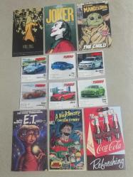 Turbo sakız ciklet model araba kağıtları Coca-Cola joker yoda freddy vb. Tanıtım kart ları mini poster afiş duvar oda süslemesi koleksiyon dekor hediye nostalji tasarım süs hobi eğlence vintage aksesuar promosyon reklam Hediyelik dekorluk retro