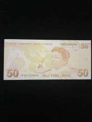 Efemera - 9. Emisyon 50 Türk Lirası F001 ilk prefix değerli seri çil - kitantik - kitaLog