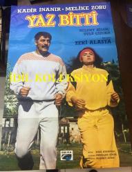 YAZ BİTTİ, 1985, FİLM AFİŞİ / POSTERİ - BÜYÜK BOY - ORİJİNAL - 100 X 68 cm EBADINDA - Original Turkish Big Size Movie Poster - Zeki Alasya, Mehmet Aydın, Kadir İnanır, Tuluğ Çizgen, Bülent Bilgiç, Melike Zobu, Yasemin Koşal, Bora Ayanoğlu, Abdullah Gürek, Mehmet Aydın, ÖZER FİLM