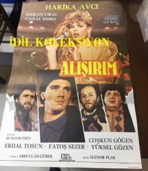 ALIŞIRIM, 1987, SİNEMA FİLM AFİŞİ / POSTERİ - BÜYÜK BOY - ORİJİNAL - 100 X 69 cm EBADINDA - Original Turkish Big Size Movie Poster - Temel Gürsu, Arda Uskan, Hüseyin Kutman, Erdal Tosun, Hakan Ural, Fatoş Sezer, Ünsal Emre, Harika Avcı, Coşkun Göğen, Sungur Esen, Müzik Elenor Plak, Abdullah Gürek, BURAK FİLM