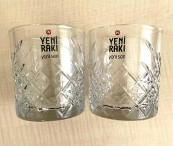 KOLEKSİYONLUK 2 ADET YENİ RAKI BARDAĞI YENİ SERİ VİSKİ BARDAĞI