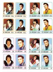ST. Vincent Ülkesi 1987 yılı Elvis Presley MNH Dörtlü Blok Tam Set Pul (6x8.5 cm x4 )