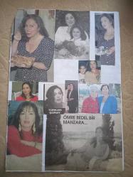 Türkan Şoray ve kızı Yağmur Ünal-Nazan Şoray-Cihan Ünal Çeşitli Gazete Dergi ve Haber Sayfalarından kesilmiş 12 adet fotoğraflı 20*30cm ebadında boş arkalı önlü 2 kağıda yapıştırılmıştir.