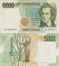 Efemera - İTALYA 5000 LİRET 1985 BELLİNİ TEMALI. ALT KENARDAN 0,5 - ÜST KENARDAN 0,2 cm YIRTIK ÇOK TEMİZ+ KONDİSYON. - kitantik - kitaLog