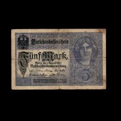 ALMANYA (1914) - 5 Mark (Temiz 6,0/10)