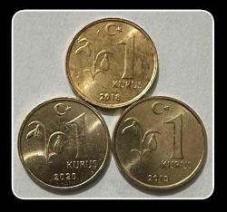 LOT.12 » 2018-2019-2020 - 1 KURUŞ Üçlü Lotu (TCM890) “ÇİL”