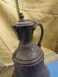 Osmanlı dönem, mevlevi sikke'li Bakır İbrik, İster dekorluk, ister kullanımlık. Patinesini almış muhteşem  görseli olan Antika eski Bakır ibrik..