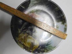 AVRUPA PORSELEN TABAK  RESİMLİ DUVAR SÜS TABAĞI DAMGASI SİLİNMİŞ 16 CM ÇAP