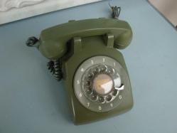 Antika - " Vintage " YEŞİL RENKLİ MASA ÜSTÜ ÇEVİRMELİ TELEFON ( NE-500DRQA ) - ( NORTHERN ELECTRIC ) - TÜRK MALI - kitantik - kitaLog
