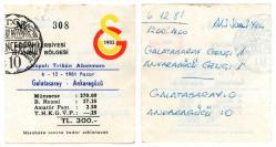 Galatasaray 0-0 Ankaragücü - Futbol Maçı Bileti - 6 Aralık 1981 - İstanbul Ali Sami Yen Stadı