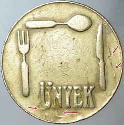 İSTANBUL ÜNİVERSİTESİ YEMEK JETONU. ÜNYEK. HAFİF HATALI BASIM - ERRÖR