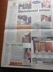 Yeni Şafak Gazetesi - 4 Kasım 2002 - Ak Parti Kazandı Milletin Zaferi - Recep Tayyip Erdoğan - Bülent Ecevit İntihar Ettik - Tarihi Tasfiye Bülent Ecevit Mesut Yılmaz Devlet Bahçeli Ve Tansu Çiller Artık TBMM Dışında - Devlet Bahçeli'den Örnek Davranış - İl İl Seçim Sonuçları - Cem Uzan - Genç Parti - DEHAP - Galatasaray Fenerbahçe İle Derbi Maçının Havasına Girdi- Fenerbahçe'de Fark Stresi