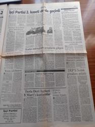 Aydınlık Gazetesi - 7 Mart 1994 - Sivas Katliamı İşçi Partisi 2. Kaseti De Ele Geçirdi - DEP'li Selim Sadak Gözaltını Anlattı - Dursun Karataş İçin Hürriyet'e Yalanlama - kadın Mitinginde Gurupların Gölgesi - Hakan - Feyyaz Uçar - Battal Pehlivan'ın Cenazesi Bugün
