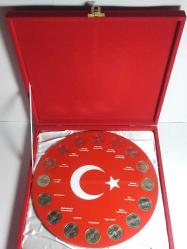 TARİHTEKİ 16 TÜRK DEVLETİ HATIRA PARALARI ÖZEL KADİFE STANDINDA