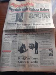 Aydınlık Gazetesi - 22 Mart 1994 - Hepsinin Fikir Babası ABD Eski Dışişleri Bakanı Baker - Ferit İlsever - 25 Sanıklı Dev Sol Davasında 5 Tahliye - Bedri Yağan - Cemalettin Kaplan'a Gıyabi Tutuklama - Güneydoğu'da Silah Gölgesinde Nevruz - İşte Metropol Beyrut'un Sonu - Trabzonspor Lige Renk Getirdi - Sivas Katliamı - Recep Tayyip Erdoğan - Bedrettin Dalan - Zülfü Livaneli - Hasret Gültekin'i Andık