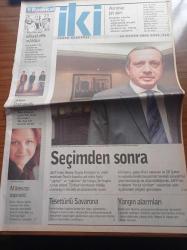 Radikal İki Gazetesi - 10 Kasım 2002 - Seçimden Galip Çıkan Adalet Ve Kalkınma Partisi Başkanı Recep Tayyip Erdoğan - Tesettürlü Savarona - Paulo Coelho - Mütevazı Soprano Otilya Maria Aydın - Duman Türk Rock'ının Genç Grubu - Fuat Keyman - Tanıl Bora -Lale Müldür - Elif Şafak - Deniz Baykal