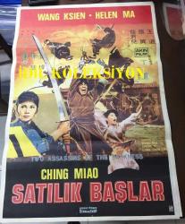 SATILIK BAŞLAR (Kuai dao luan ma zhan), 1977, ÇİN KUNG FU DÖVÜŞ SİNEMA FİLM AFİŞİ / POSTERİ, - BÜYÜK BOY - ORİJİNAL - 100 X 68 cm EBADINDA - Original Turkish Big Size Movie Poster - Chung Ting, Hsin Wei, Don Wong, Yi Chang, Chun-Erh Lung, Don Wong, Yi Chang, Chun-Erh Lung, Chiu Chen, Ming Li Chen, Pei-Ling Chen,  Kai Chia, Yang Chiang, Kuang Hu, Han-min Hui, You-Min Ko, Fong Lung, Tsai Ming, Li-Pao Ou, Te-Yun Pei, Mao Shan, Lo-Hui Shaw, Yueh Sun, AKIN FİLM