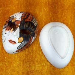 VINTAGE EL BOYAMA VENEDİK MASK FORMLU KAPAKLI PORSELEN KUTU MADE IN ITALY