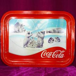 COCA-COLA KUTUP AYILARI RESİMLİ TENEKE TEPSİ