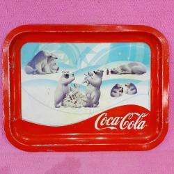 COCA-COLA KUTUP AYILARI RESİMLİ TENEKE TEPSİ