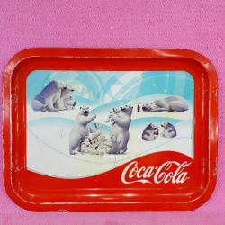 COCA-COLA KUTUP AYILARI RESİMLİ TENEKE TEPSİ