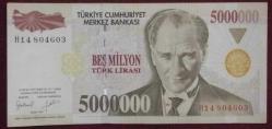 Efemera - 7. Emisyon 5 Milyon Türk Lirası Çil Değerli Para - kitantik - kitaLog