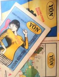 YÖN Haftalık Fikir ve Sanat Gazetesi, 1965 - 1967, Sayı: 9, 11, 14, 24, 28, 37, 38, 39, 40, 41, 42, 43, 44, 45, 46, 48, 60, 67, 69, 72 vd. [106 ADET]