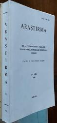 ARAŞTIRMA Dil ve Tarih-Coğrafya Fakültesi Felsefe Araştırmaları Enstitüsü / Felsefe - Sosyoloji - Psikoloji Bölümleri Dergisi, 1963 - 2005, Sayı: 1 - 20 [TAM TAKIM]