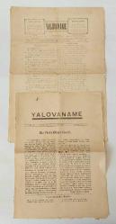 YALOVANAME Eşref Saatta Çıkar ve Her Telden Çalar, Pazarlıkla Satılır, 12 V 1933 - 17 Mayıs 1935, Sayı: 1 ve 3 [2 ADET, MİZAHİ FANZİN]