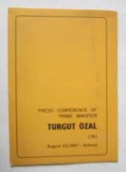 Press Conference of Prime Minister Turgut Özal X (10) - 18 / December 13, 1986 - August 22, 1987 Ankara