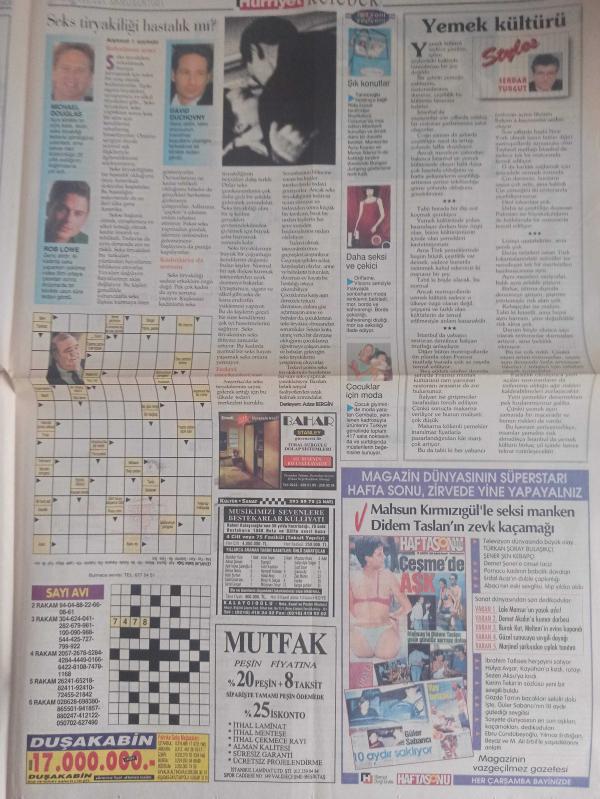 Kelebek Magazin Gazetesi 21 Ağustos 1998 Seks tiryakiliği  