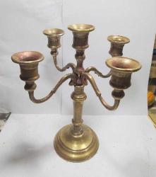 BEŞ KOLLU ESKİ PİRİNÇ ŞAMDAN