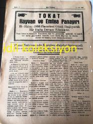 TOKAT GENÇ DEMOKRAT  SİYASİ GAZETE- YEREL  TAŞRA BASINI- ----11 Ekim 1956 Yıl :2 Sayı :323--Geç Kaldınız Hoca Efendi --Batman 'da Günde 1000 Ton Petrol İstihsal Ediliyor  Cumhurbaşkanı Celal Bayar Dün Tesisleri Gezdi ve İzahat Aldı ----Hükümet ,Gecekondu Davasını  Hallediyor --Pazar Nahiyesinde Kurulan  Mahdut Sermayeli --
